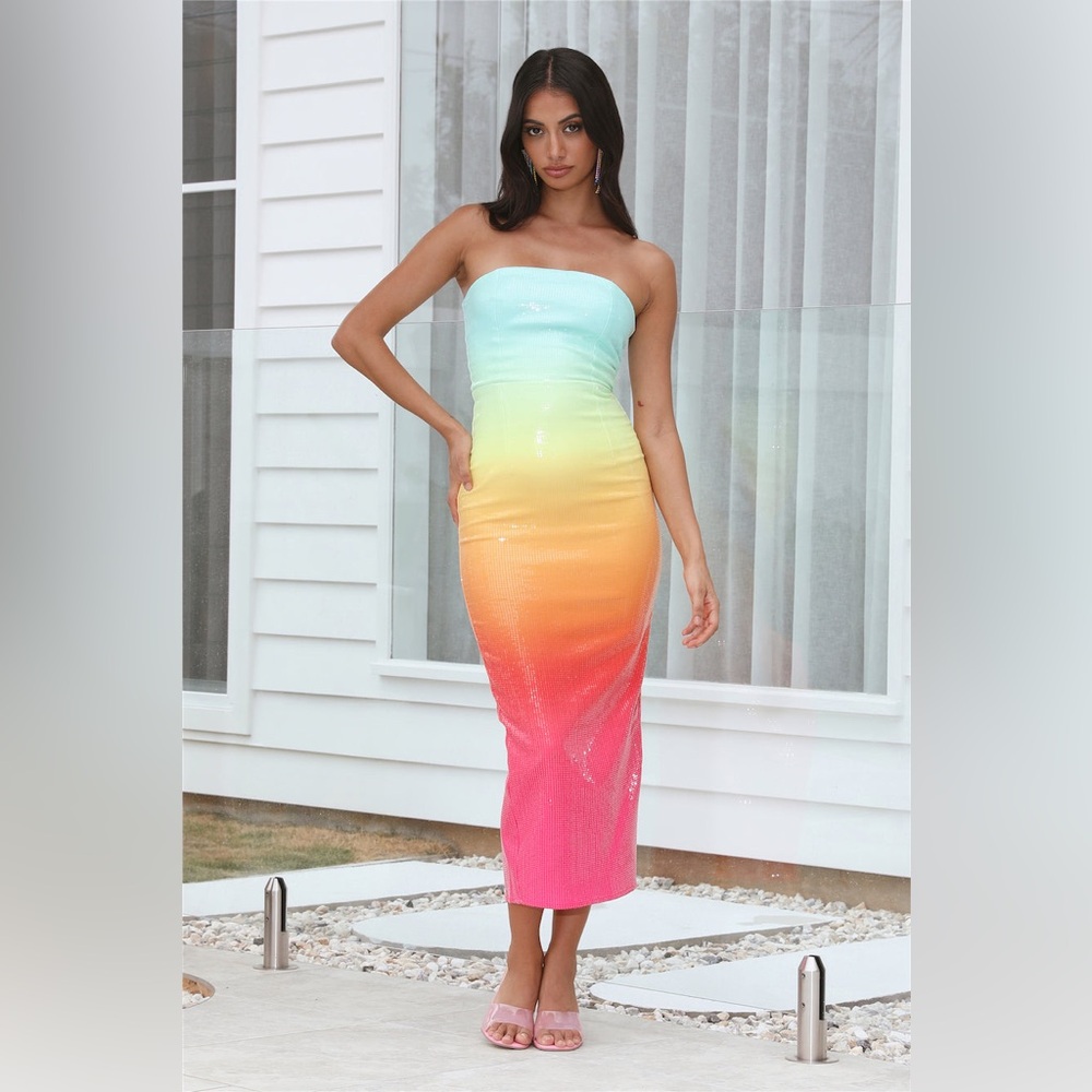 RUNAWAY MALIBU MIDI DRESS MULTI